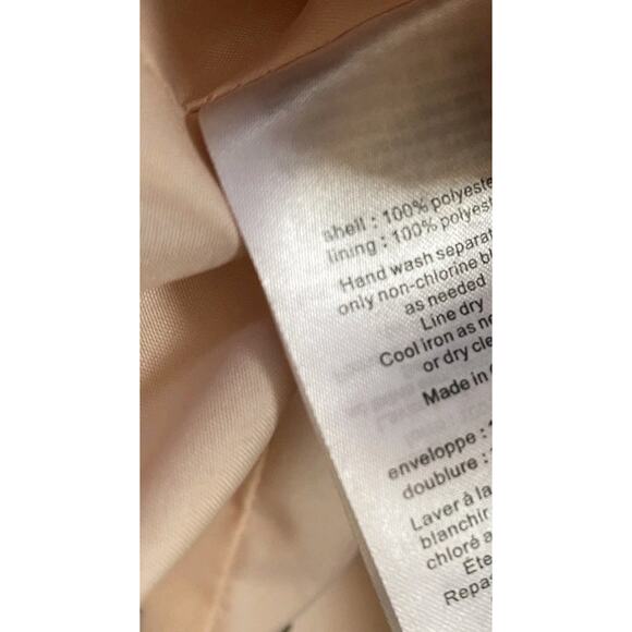 White By Vera Wang Blush Pink Strapless Bobbin Net Bridesmaid Dress Gown 10 Long - Picture 12 of 13